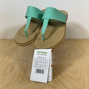 Crocs Tulum Flip Flop W Mint Green‎ Thong Sandals Women's Size 5